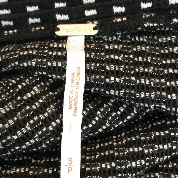 Free People Black & White Flowing Mini Skirt With Front Pockets Size S - Picture 5 of 6